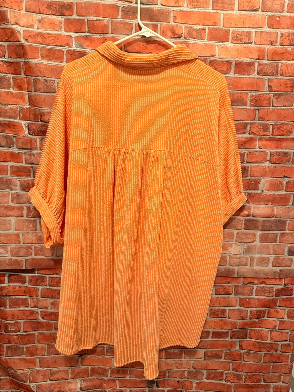 BiBi Orange Ribbed Button-Up Tunic - Picture 3 of 4